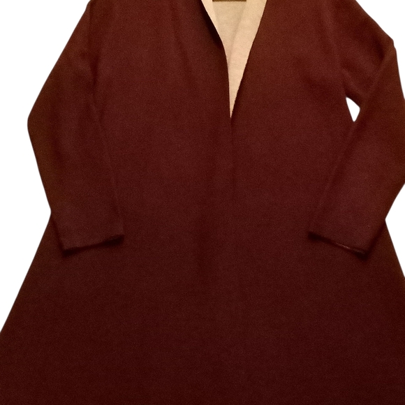 Chic Burgundy and Tan Women's Cardigan - Picture 8 of 14